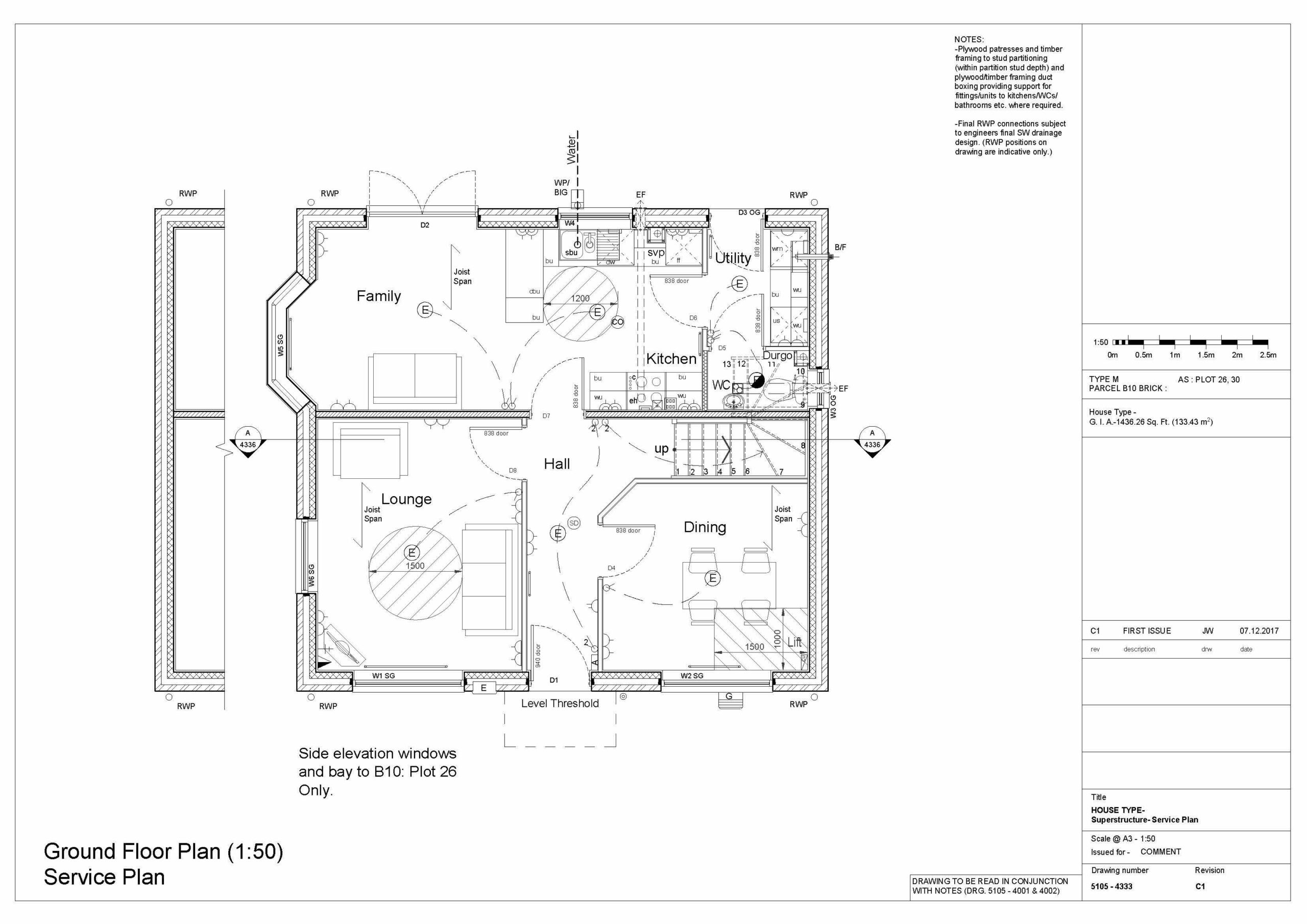 Architectural Construction Drawings, Bishop’s Stortford, UK