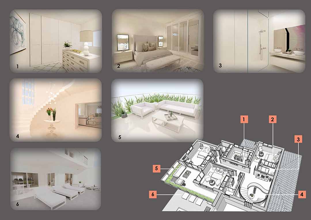 Interior Modelling, Rendering and Walk-through, Villa Lucretia, Portugal