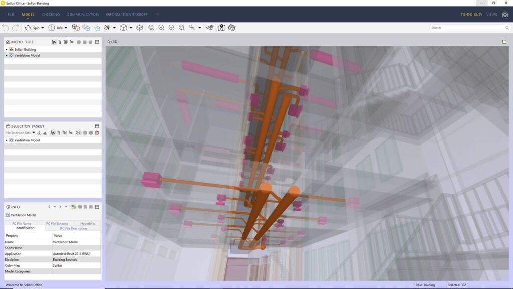 The screenshot above illustrates Solibri's functionality