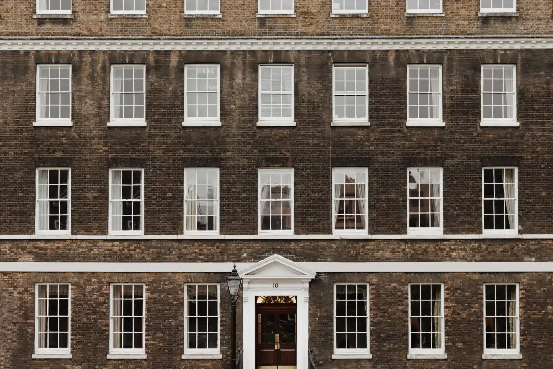 Historic brick facade of 10 New Square, Lincoln's Inn, London, representing the prestigious Payne Hicks Beach law firm office - Payne Hicks Beach LLP.