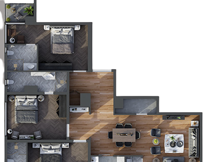 3D floor plans services by teslacad