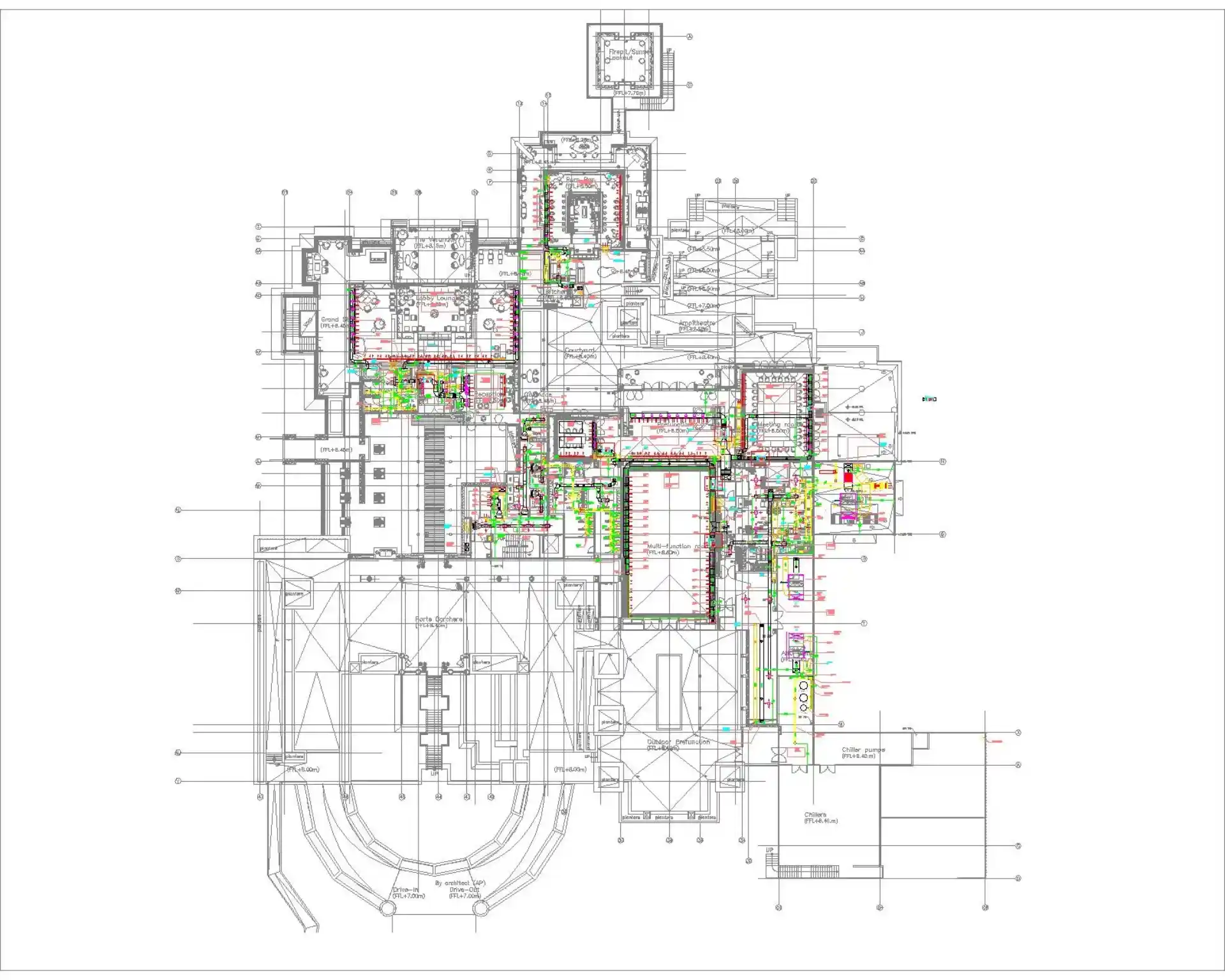 Highly detailed, clash-checked coordinated MEP installation shop drawing layout.