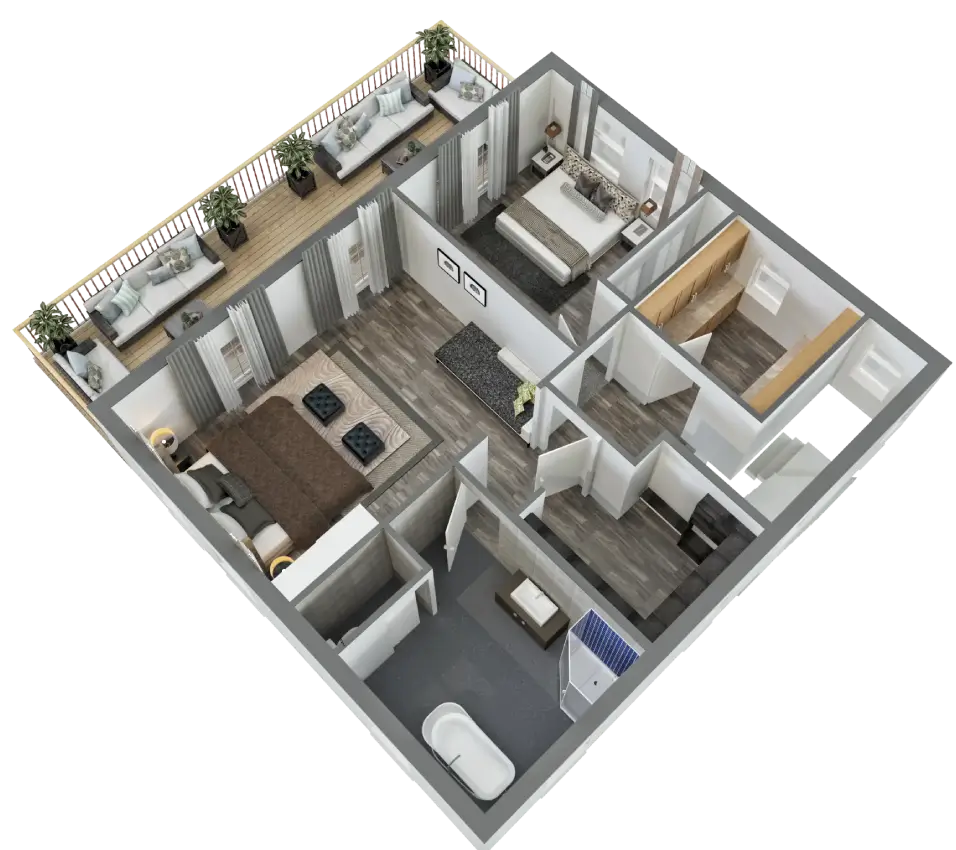 Meadows 2nd floor 3D plan showcasing our residential sector experience.