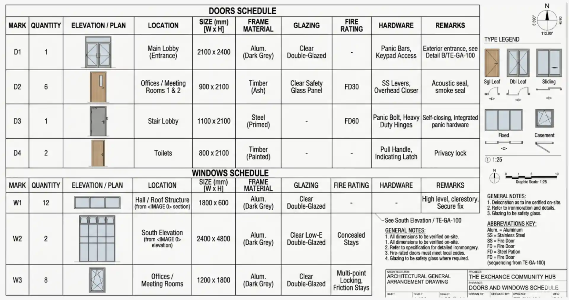 Door and Window Schedules